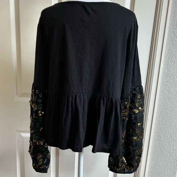 NWT Anthropologie Neale Sequin Peplum Top Sz XL Night Out Whimsigoth Renaissance - Picture 4 of 16